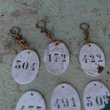lot de 9 pieces - numero metal pour meuble metier stock vintage / lot 2