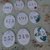 lot de 9 pieces - numero metal pour meuble metier stock vintage / lot 2
