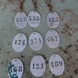 lot de 9 pieces - numero metal pour meuble metier stock vintage / lot 3