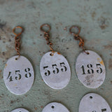 lot de 9 pieces - numero metal pour meuble metier stock vintage / lot 3