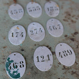 lot de 9 pieces - numero metal pour meuble metier stock vintage / lot 3