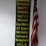 top deco ! grand kakemono jaune destination bus USA ligne floride annees 60/70 dans son jus