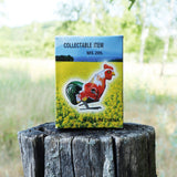 Cochon jouet en étain en forme de coq