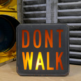 authentique plaque de feu en verre don't walk americain vintage USA / don t walk