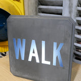 authentique plaque de feu en verre don't walk americain vintage USA /  walk