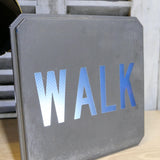 authentique plaque de feu en verre don't walk americain vintage USA /  walk