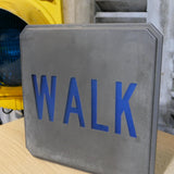 authentique plaque de feu en verre don't walk americain vintage USA /  walk