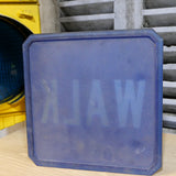 authentique plaque de feu en verre don't walk americain vintage USA /  walk