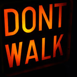 New York feu dont walk americain vintage USA jaune d'origine