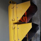 New York feu dont walk americain vintage USA jaune d'origine avec fixations murale