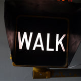 New York feu dont walk americain vintage USA jaune d'origine avec fixations murale