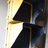New York feu dont walk americain vintage USA jaune d'origine avec fixations murale