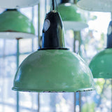 green enameled lampshade, made in the Soviet Union, originating from the Soviet Union
