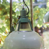 abat jour emaillee vert lampe industrielle holophane