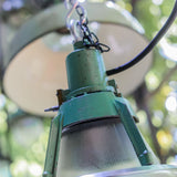 abat jour emaillee vert lampe industrielle holophane