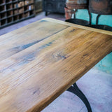 table industrielle plateau chene massif pietement fonte New York