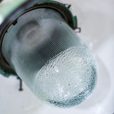 abat jour emaillee vert lampe industrielle globe verre