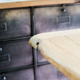 table industrielle plateau chene massif pietement fonte New York