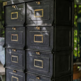 ancien grand meuble 30 casiers industriel a clapet strafor 1920