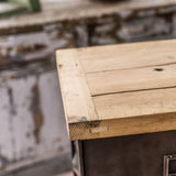 ancien meuble console 10 casiers industriel a clapet Roneo 1950 plateau chene massif