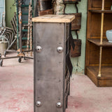 ancien meuble console 10 casiers industriel a clapet Roneo 1950 plateau chene massif
