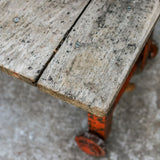 Industrial metal and wood coffee table