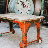 Industrial metal and wood coffee table