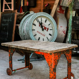 Industrial metal and wood coffee table