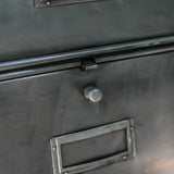 ancien meuble console 12 casiers industriel a clapet Roneo 1950 plateau chene massif