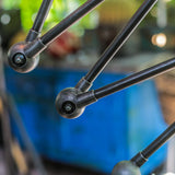 Jielde 5-arm polished graphite industrial workshop lamp