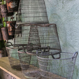 ancien panier en acier pour la recolte des fruits