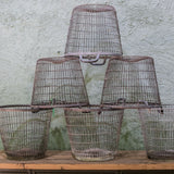 ancien panier en acier pour la recolte des fruits