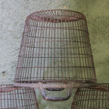 ancien panier en acier pour la recolte des fruits