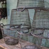 ancien panier en acier pour la recolte des fruits