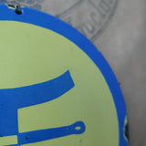 Plaque emaillee signalitique usine russe jaune harnais