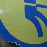 Plaque emaillee signalitique usine russe jaune harnais