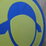 Plaque emaillee signalitique usine russe jaune chapeau