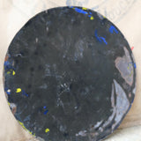 Plaque emaillee signalitique usine russe jaune scaphandre