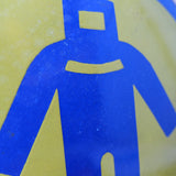 Plaque emaillee signalitique usine russe jaune scaphandre