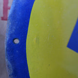 Plaque emaillee signalitique usine russe jaune scaphandre