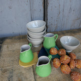 Lot de 3 pots à lait vert