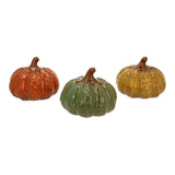 Citrouille en porcelaine orange/jaune/verte, assortiment 3 variantes (L/H/P) 17x13x17 cm