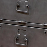 enfilade industrielle 12 compartiments atelier militaire plateau vieux chene massif