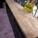 enfilade industrielle 12 compartiments atelier militaire plateau vieux chene massif