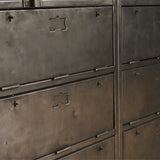 enfilade industrielle 9 compartiments atelier militaire plateau vieux chene massif