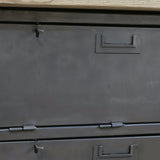 enfilade industrielle 9 compartiments atelier militaire plateau vieux chene massif