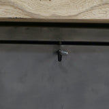 enfilade industrielle 9 compartiments atelier militaire plateau vieux chene massif