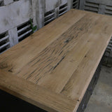 meuble militaire console métal plateau bois 6 tiroirs