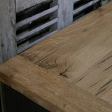 meuble militaire console métal plateau bois 6 tiroirs