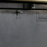 9-compartment industrial sideboard, military workshop style, solid old oak top